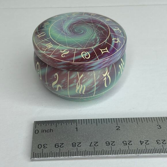 Astrology Design Zodiac Signs Metal Tins Gift Tin Trinket Box Set of Three - Picture 5 of 6